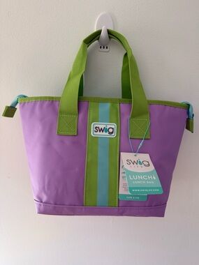 Swig Life Purple & Green Insulated Lunch Tote